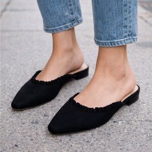 J. Crew Women's Black Ruffle Slip-On Shoes